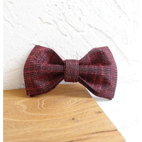 Red Black Suit Linen Dog Bowtie Pet Collar Accessory Puppy Cat Pet Supplies Grooming Tools Dogs Dismountable Ornamental Bow Ties
