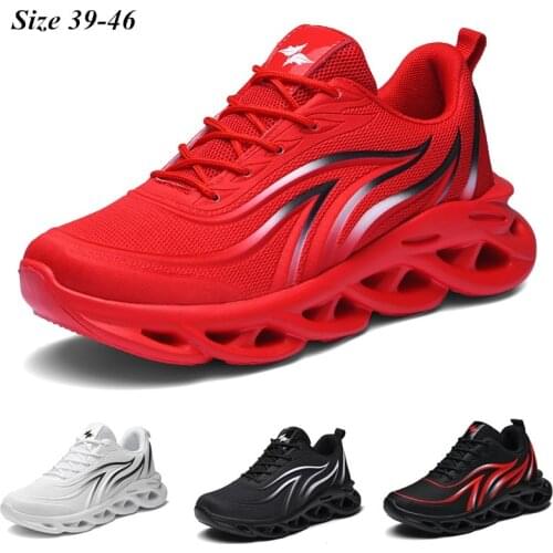Mens Flame Printed Sneakers Flying Weave Sports Shoes Comfortable Running Shoes Outdoor Men Athletic Shoes Size 39-46
