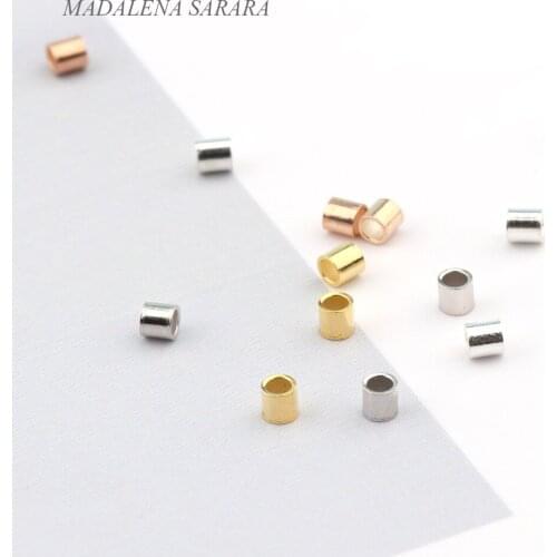MADALENA SARARA 2.0mm Sterling Silver CRIMP END TUBE DIY JEWELRY FINDINGS 200pcs/lot MD-CD-000045