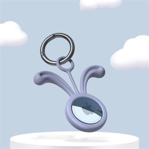 Cute Cartoon Silicone Case For Apple AirTag Anti-Scratch Anti-Lost Sleeve With Keychain Pet Location Tracker Protective Cover