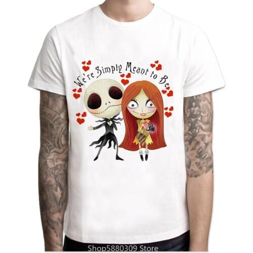 Nightmare Before Christmas 2020 Summer Mens T Shirts Anime Style Tshirt Short Sleeve White T-Shirts Hip-hop Fitness Tees