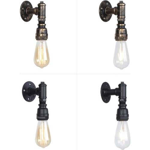 Industrial Water Pipe Wall Sconce Vintage E27 Wall Lamp Metal Light Fixture for Corridor Cafe Bar Home Living Room Bedroom