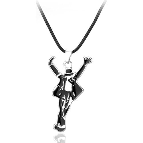 POP Star Singer Michael Jackson Cartoon Figure Model Pendants Necklaces Necklace for Fans