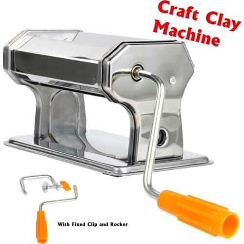 Portable Stainless Steel Craft Polymer Clay Rolling Machine Press Roller Hand Cranked Handmade Press Pasta Tools Non-Electric