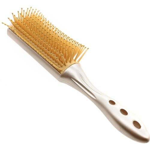 Professional Hairdressing Gold 9-row Brush Comb Hair Blowing Brush Heat-resistant Hair Brush Hair Styling Hair Brush