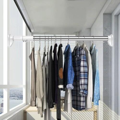 Promotion! Stainless Steel Telescopic Adjustable Rod Clothes Dryer Stainless Steel Tension Rod Bathroom Rail Can Be Used for 27