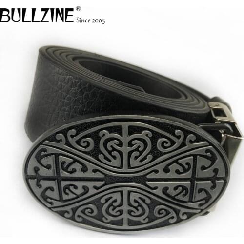 Bullzine Zinc alloy retro Celtic Cross belt buckle cowboy jeans belt buckle FREE PU belt FP-03505 drop shipping