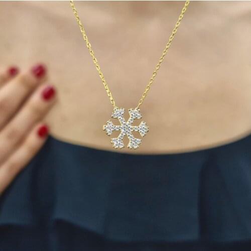 Snow Ball 925 Sterling Silver, Gold, Rose Plated Zircon Necklace For Women Girls Handmade Fashion Jewelry Elegant Minimalist