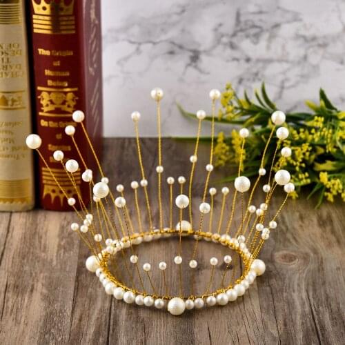 Birthday baking fringed pearl crown bridal headdress seaweed crown ornament 102pcs pearl