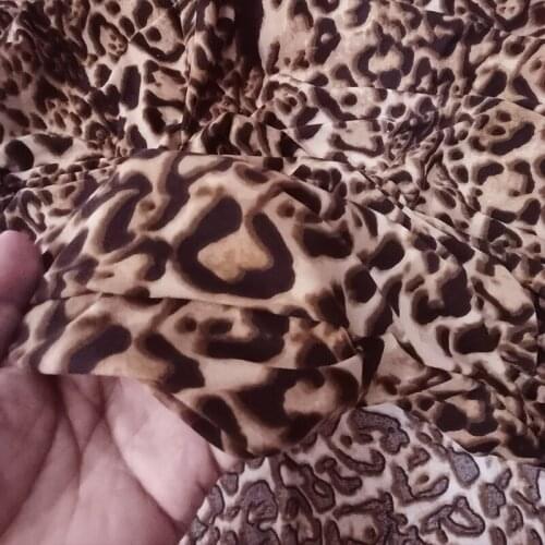 Good Milk Silk Cotton/Spandex knitted Fabric Brown Leopard Print 4 Way Stretch Skin-friendly Fabric DIY Sewing Women Dress/pants