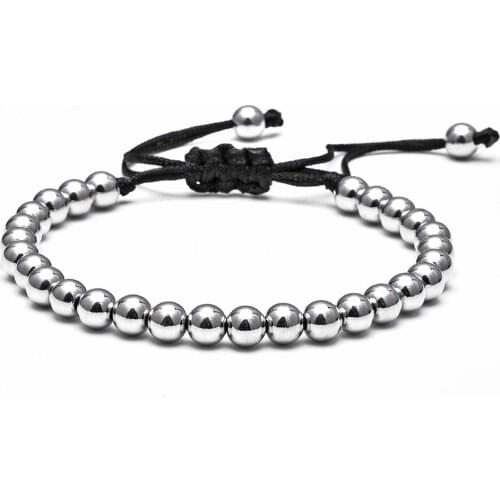 High Quality Handmade Copper Bead Braided Macrame Charm Wrap Cord Beaded Bracelet Bangles Adjustable Rope For Men Women Jewelry