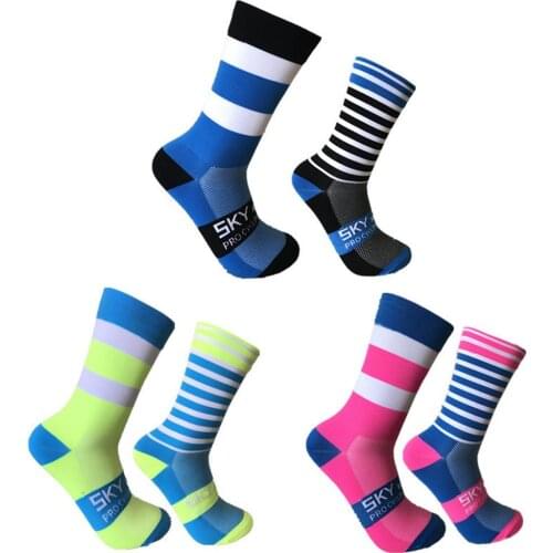 High Quality Sports Outdoor Cycling Socks Wave Point Striped Bikes Socks For Men Women Basketball Football Bicycle sports socks