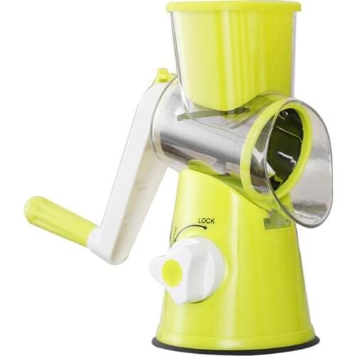 1pc Multi-Functional Manual Rotating Grater Round Slicers Chopper Vegetable Cutter Kitchen Tool Stainless Steel Food Processor