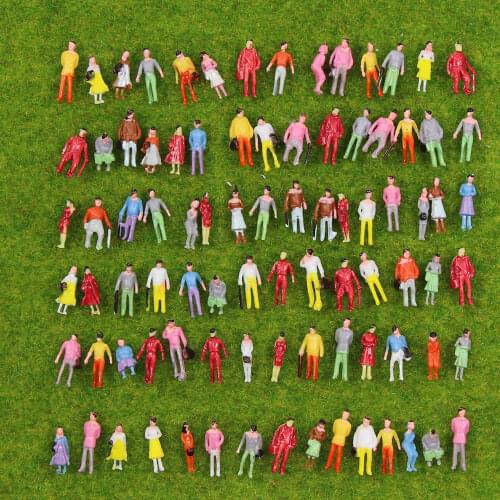 100pcs Model Train People 1:150 Scale Painted Figures Passenger N Scale Standing Seated Figures Miniature P150