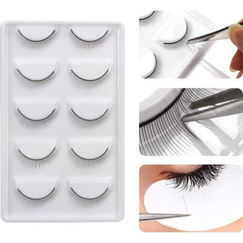 20pairs Individual False Eyelashes Natural Training Lashes for Eyelash Extension Practicing For Beginners Teaching Lashes Tools