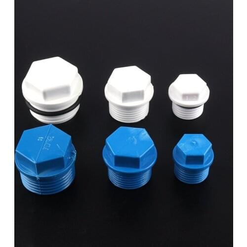 5pcs 1/2"3/4"1" PVC Male Thread Plug for Garden Irrigation Stop Water PVC End Cap Plug