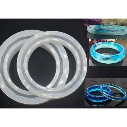 56/60/62mm Diamond surface Silicone Mold for jewelry bracelet Resin Silicone Mould handmade tool DIY Craft epoxy resin molds