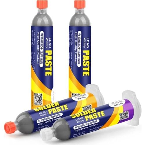 60/100g Leaded Syringe Liquid Flux Soldering Paste 183℃ Melting Point BGA/SMD Stencil Welding Solder Tin Paste Repair Tools