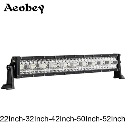Aeobey Tri row Led light bar work light for 4x4 accessories off road ATV UTVl ed bar offroad 12V 24V spot flood combo beam