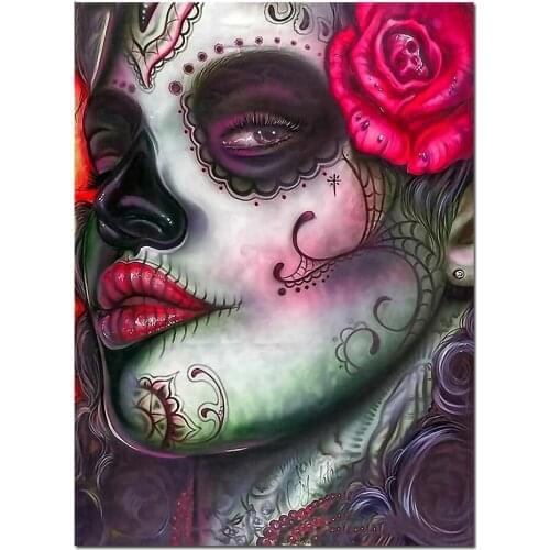 Diy diamond painting Skull woman diamond embroidery domineering girl tattoo portrait Cross Stitch New arrivals rhinestone I42