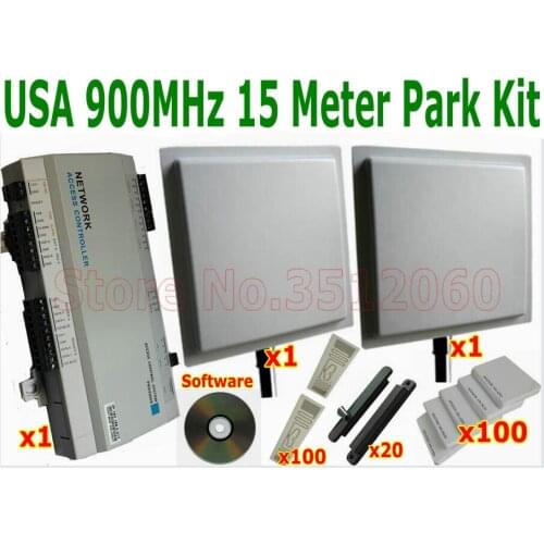 America standard 900MHz frequency 15 Meter UHF Reader Automatic Car Park RFID Data Collect entry+exit Web TCP Access Controller
