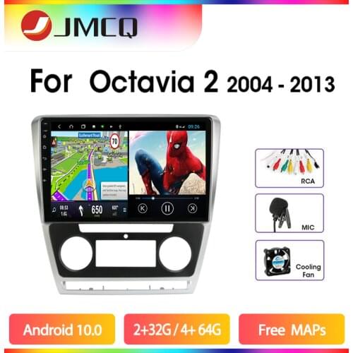 JMCQ 10" Android 9 Car Radio For SKODA Octavia 2 A5 2008-2013 Split Screen GPS Navigaion 2G+32G Multimedia Video Player 2Din Dvd