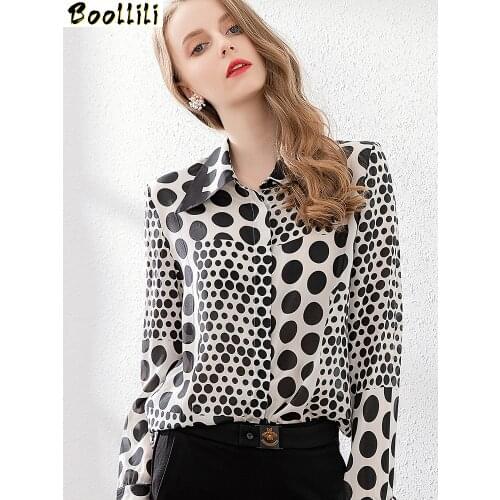 Boollili Real Silk Blouse Women Clothes 2020 Ladies Tops Spring Vintage Long Sleeve Shirt Women Blouses Elegant Shirts