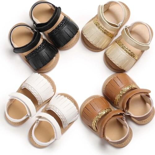Newborn Baby Summer Sandals Tassel Soft Sole Crib Shoes Kids Anti-slip Prewalker