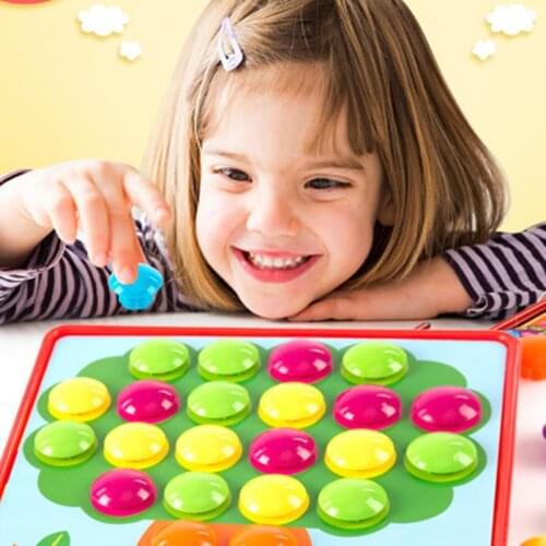 6types 3D Puzzles Toys for Children Creative Mosaic Mushroom Nail Kit Buttons Art Assembling Kids Enlightenment Educational Toys