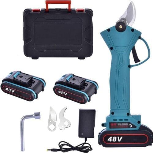 48V Electric Garden Pruner Cordless Tool Adjustable Electric Pruning Shears Lithium Branch Cutter Grafting Tool Garden Scissors