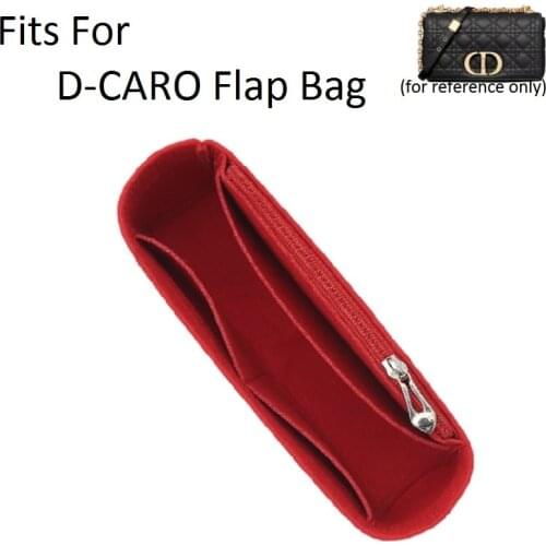 Fits For D-CARO Flap Bag Felt Insert Bag Organizer Shaper Flap Insert Makeup Travel Inner Purse Portable Cosmetic Bag Organizer