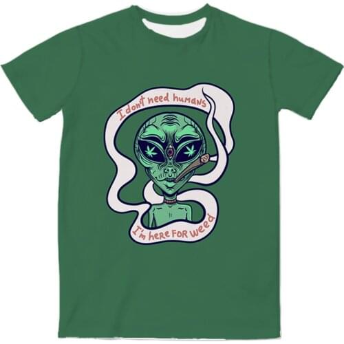 REAL American US SIZE Alien Stonner Recruit Custom made Sublimation Print Mens clothing Top T-Shirt