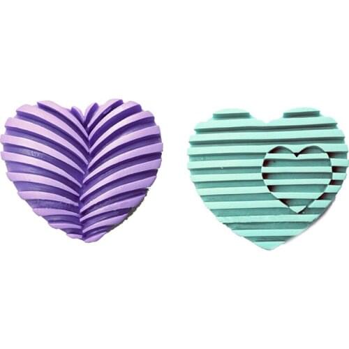 Clay Mould Hearted Soap Mold Heart Shape Silicone Molds Candle Molds Fondant Resin Chocolate Aroma Stone QT0070/QT0071 Silicone
