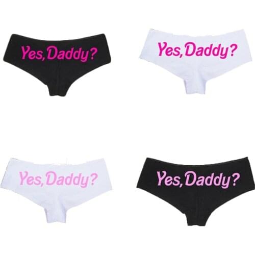 Hot Funny Women Lingerie G-string Briefs Underwear Panties T string Thongs Knickers Yes Daddy Letter Printed Ladies briefs