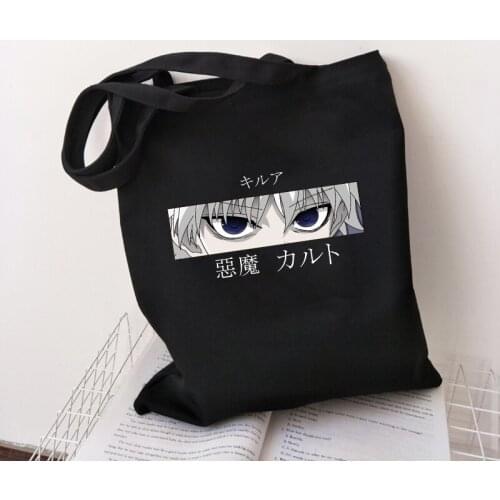Hunter X Hunter Kurapika Canvas Bag Large Capacity Cartoon Letter Print Japanese Winter Fashion Punk Fun Vintage Shoulder Bags
