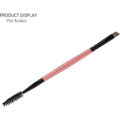 Brand New EyeBrow Makeup Brush Wood Handle Double Sided Eyebrow Flat Angled Brushes