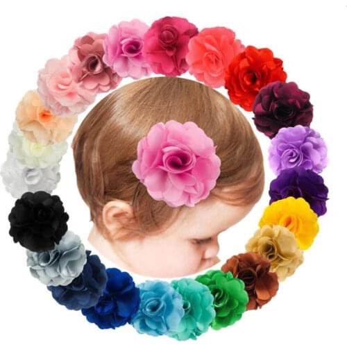 3.1" 22 Colors Classic Satin Rose Rosette Fabric Flower Flat Back Or With Clip For Boutique hair acessories Wedding Accessories