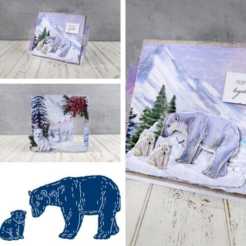New Arrival 2021 Polar Bears Cutting Dies Scrapbook Diary Decoration Stencil Embossing Template DIY Greeting Card Make Albums