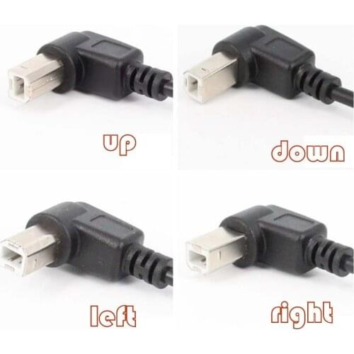 New 90 degree angle 3ft USB 2.0 A to usb2.0 B CABLE for printer scanners cable cord for hp canon EPSON brother printer