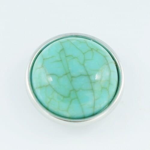 NS0004-10pcs Hot sale 18MM Turquoisel/White crack snaps buttons fit DIY charm snap bracelets jewelry resin wholesale charm