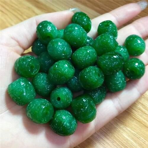 One pcs jasper green carved pillar 15*4mm AA for DIY jewelry making loose beads FPPJ wholesale beads nature gem stone