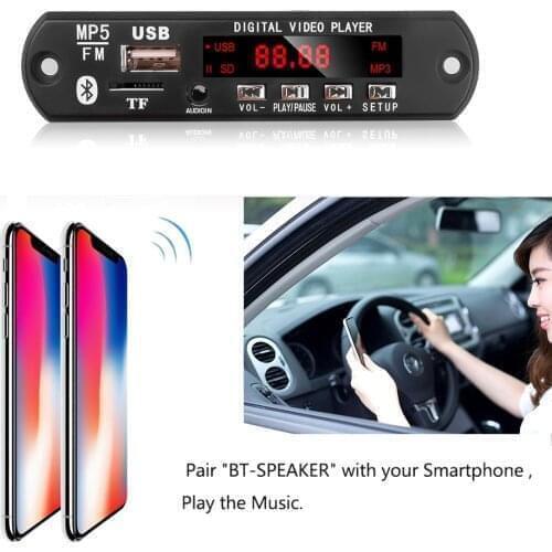 Bluetooth Mp5 Decoder Board Audio Video Player Support Usb Tf Mp3 Wav Lossless Decoding Car Player Electronic Pcb Board Module