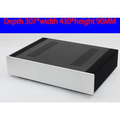KYYSLB 307*430*90MM All Aluminum Pure Post Class A Amplifier Chassis Box House DIY Enclosure with Feet Amplifier Case Shell