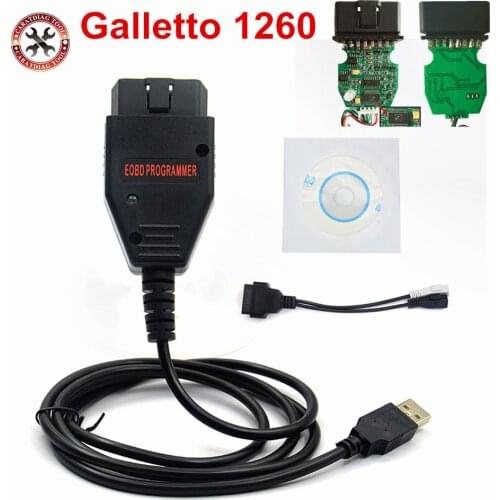 EOBD2 Programmer Galletto 1260 OBD/OBDII ECU Flasher OBDII Compatible Green PCB FTDI FT232RL Read&Write ECU Chip Tuning Tool