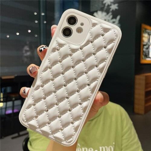 Luxury leather Lady style phone case for iphone 7 8 plus 11 12 Pro max X XS Max XR protect cover Fashion Glitter Diamond cases