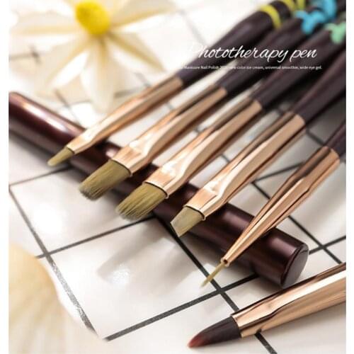 1pc Mink Hair Nail Pen High-end Phototherapy Drawing Pen Color Drawing Pen Smudge Brush Set Special For Nail Shop / Personal