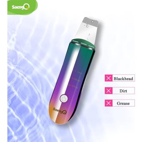 SaengQ Deep Cleaning Face Scrubber Ultrasonic Skin Scrubber Vibrating Facial Cleansing Skin Spatula Peeling Beauty Instrument