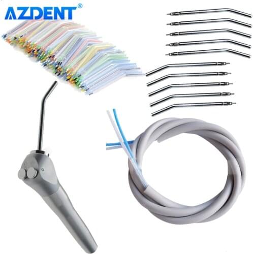 AZDENT Dental 3 Way Syringe Air Water tube Silicone Tubing 1.8m and Spray Nozzles Tips Dentistry Tools