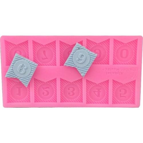 Flag digital silicone mold chocolate flip candy cake decoration tool hand drop glue moulds halloween mold