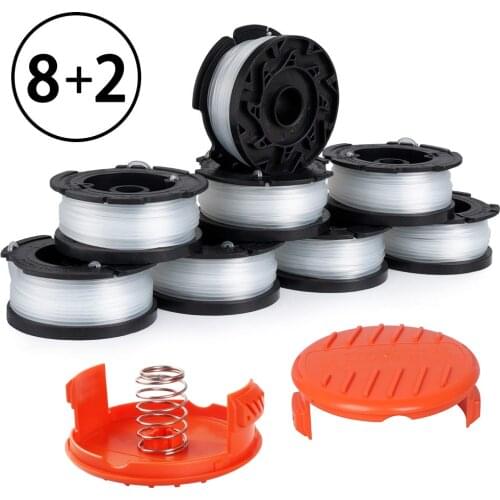 Lawn Mower Replacement Kits Grass String Trimmer Spool Line Cap Cover with Spring Auto Feed Work with AF-100 Black and Decker